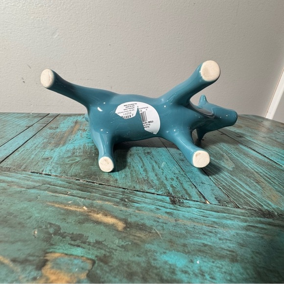 The Pioneer Woman Teal Cow Creamer Flea Market Collection Gibson NEW - Picture 6 of 8